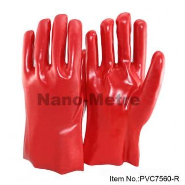 Cotton Interlock Full Coated Red PVC Gauntlet - PVC7560-R