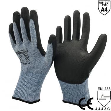 ANSI CUT 4 Blue Cut-Resistant Anti Abrasion Safety Work Glove- DY110-PU-HS