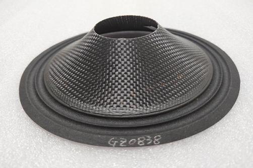GZ0838:  8inch Black glassfiber speaker cone with 2 roll cloth edge 2''VCID