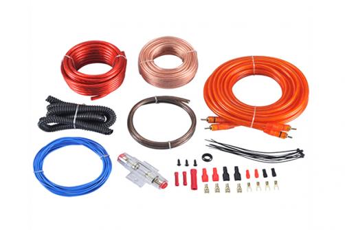 WK-803: High end speaker cable for car subwoofer 5m red transparent power cable 8Ga amplifier kits