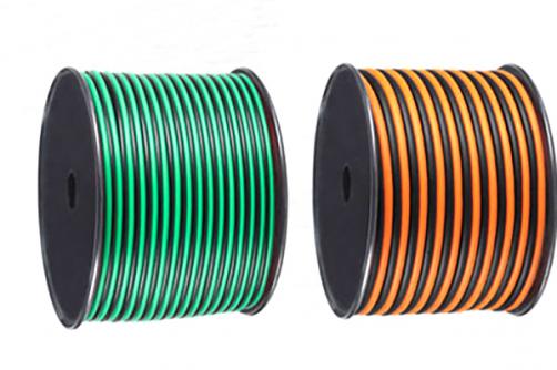 16AWG:  Best voice quality 16AWG paired speaker wire 500ft/spool with clear jacket
