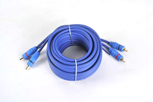 RCA-17: From CB Audio 5m blue transparent high end RCA cable for car speaker