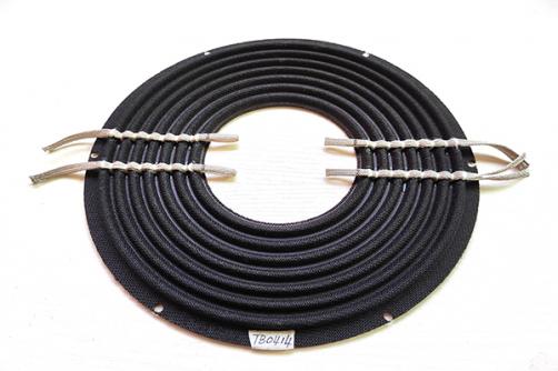 TB0414 :  10''X4''   Nomex 2-layer with double woven tinsel leads for dual voice coil spider, Linear