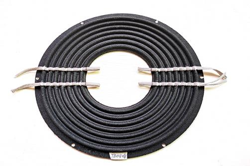 TB0414 :  10''X4''   Nomex 2-layer with double woven tinsel leads for dual voice coil spider, Linear