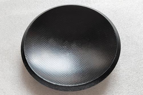 FCM180-03 :  7.09″ (180x30mm) Black Carbon Fiber with Shiny Dust Cap