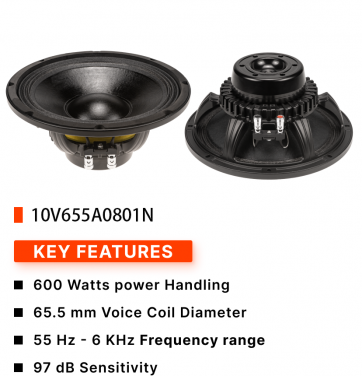 10V655A0801N 600W:Car Speaker Manufacturer Suppliers Subwoofer  10 Inch Subwoofer Speakers