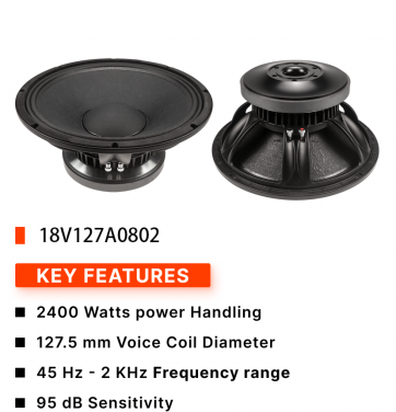 18V127A0802 2400W:Car Speaker Manufacturer Suppliers Subwoofer  18 Inch Subwoofer Speakers