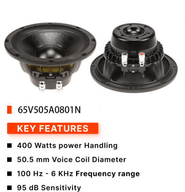 65V505A0801N 400W:Car Speaker Manufacturer Suppliers Subwoofer  6 Inch Subwoofer Speakers