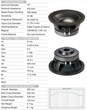 I-10V762A08 500W:Car Speaker Manufacturer Suppliers Subwoofer  10 Inch Subwoofer Speakers