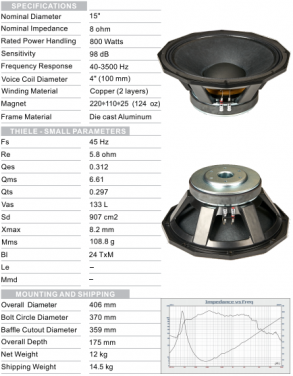 P-15V100B08 800W:Car Speaker Manufacturer Suppliers Subwoofer 15 Inch Subwoofer Speakers