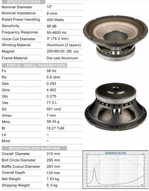 W-12V762A08 450W::Car Speaker Manufacturer Suppliers Subwoofer  12 Inch Subwoofer Speakers