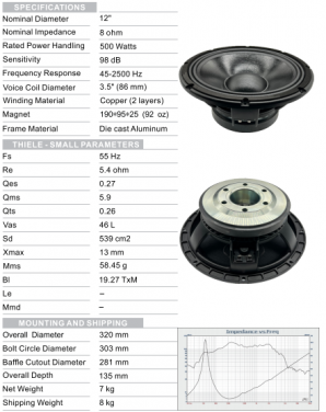 X-12V860A08 500W:Car Speaker Manufacturer Suppliers Subwoofer  12 Inch Subwoofer Speakers