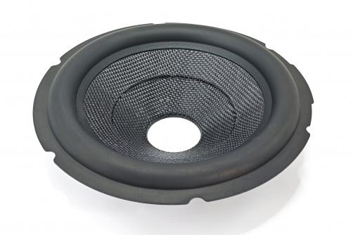 GZ1016： 10'' Compound glass fiber cone with rubber edge , VCID1.5''