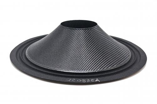 GZ0838A:  8inch Black diagonal glassfiber speaker cone with 2 roll cloth edge 2''VCID