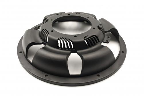 PJ12627 2025 NEW 12 inch 6-Spoke Aluminum Subwoofer Frame with Black Wrinkle Finish for Speaker Parts