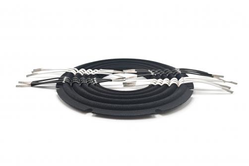 TB0458AN, 251x100.5mm Triple Layer PC + Silicone Spider with 12 Strands of 63-core Flat Wire (with Black and White Silicone Sleeves) and 8 Notches