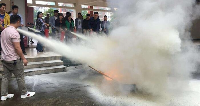 Fire-fighting training to enhance employees' safety awareness