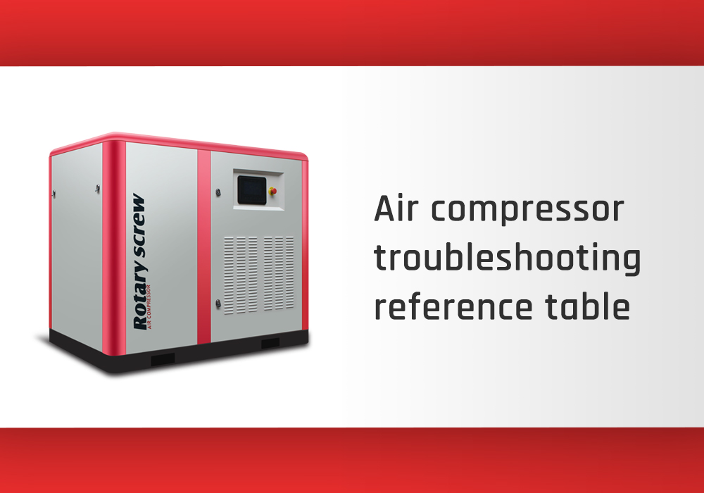 Air compressor troubleshooting reference table