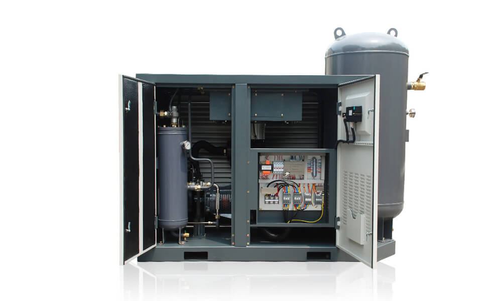 Combined Screw Air Compressor with External Air Tank