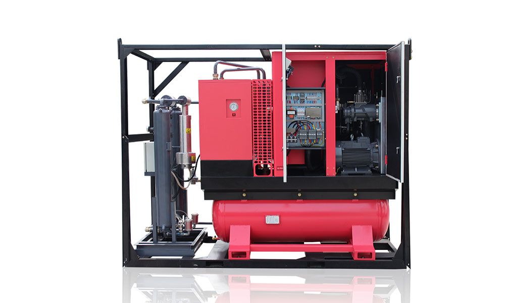 Integrated Screw Air Compressor with Adsorption Dryer