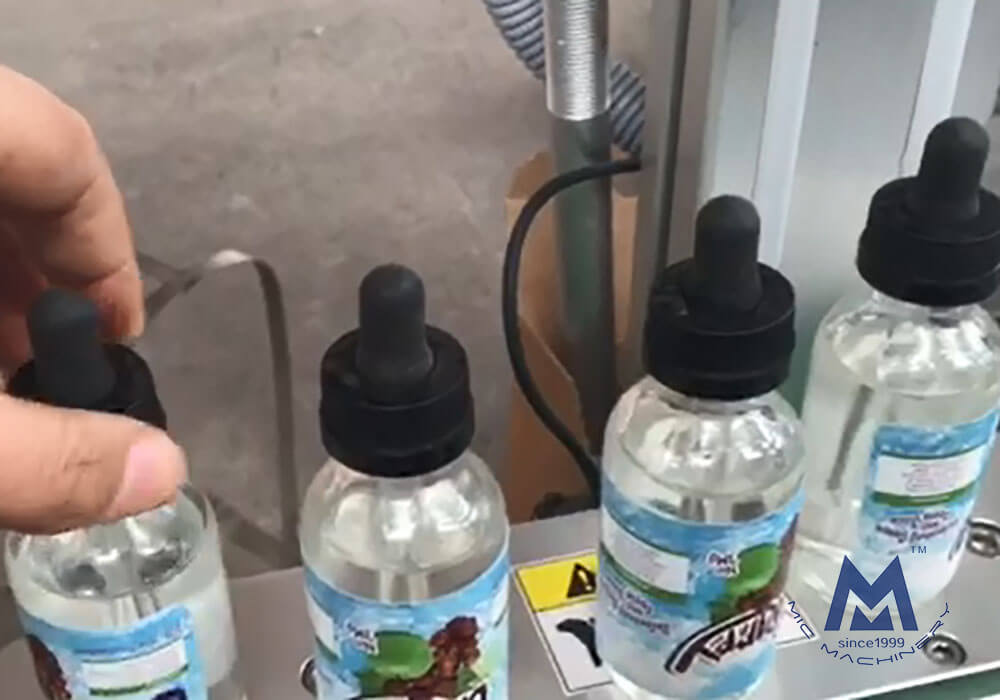 Indonesian customer's MIC-E40 e-liquid filling capping machine package video