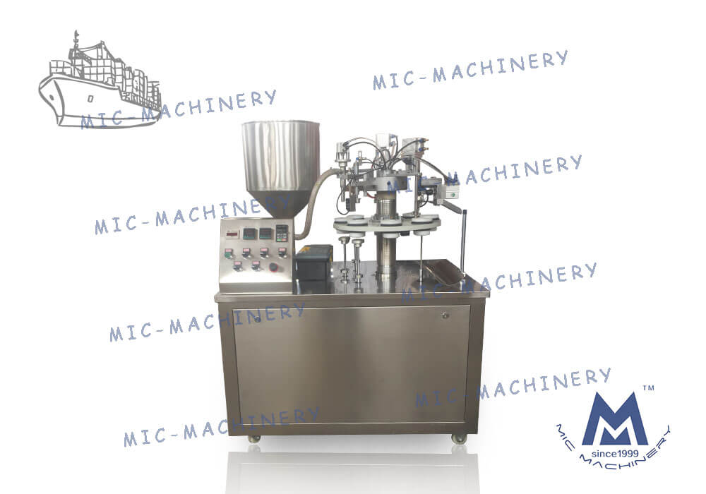 Export to USA of MIC-R30 Semi-auto toothpaste tube filling sealing machine
