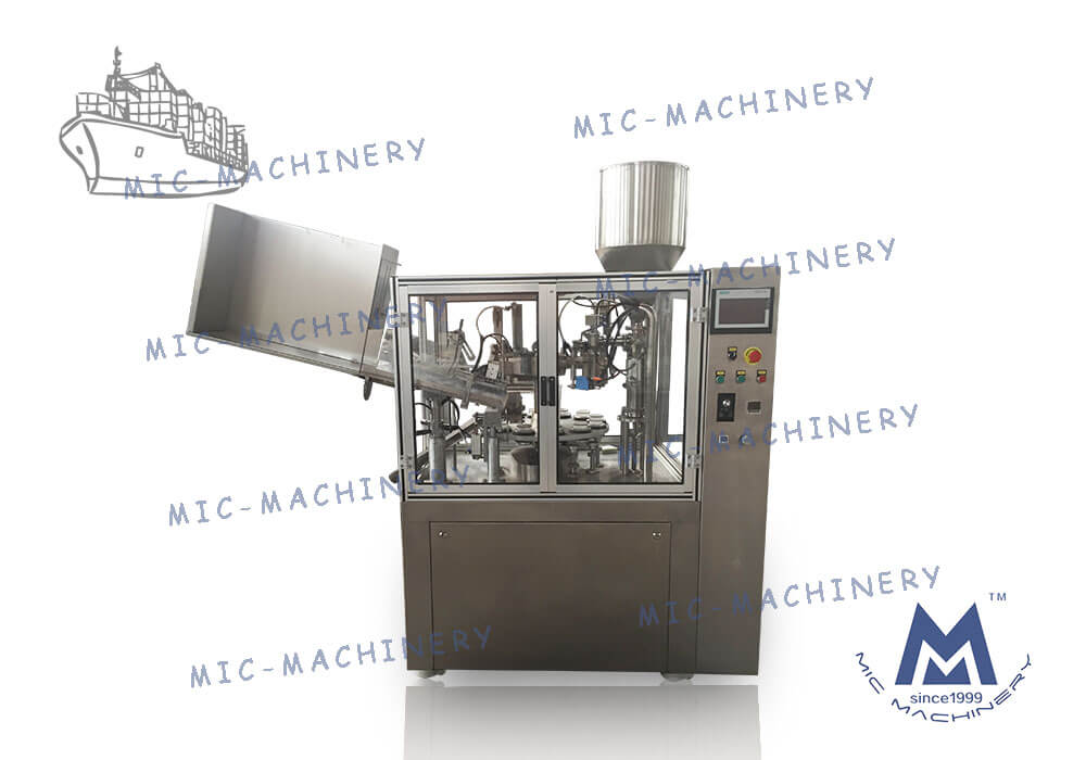 MIC-R60-I filling sealing machine with Swiss heating gun export to India client