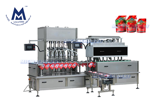 MIC Pouch Filling Machine Manufacturer( Ketchup, Sauce, Beverage, 3000 Pouchs/h )