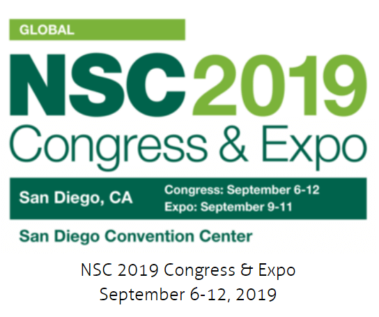 We will attend The NSC 2019 Expo at Booth No. 1309-C~D