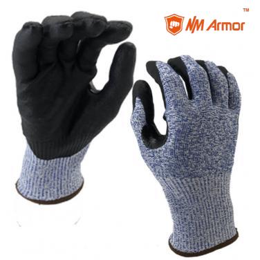 Nitrile full gloves micro foam coated industrial cutting resistant work gloves-DY1350FRB-BLK