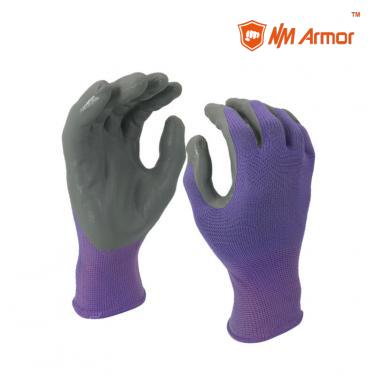 EN388:3121X Polyester nitrile industrial gloves black rubber gloves-NY1350P-PP/GR