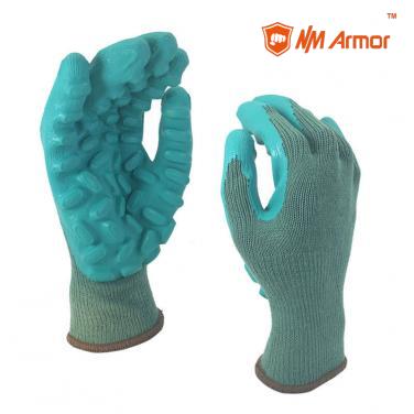 EN388:2142X cotton glove safety security cotton palm impact PROTECTIVE GLOVES-NM10902NV-GN