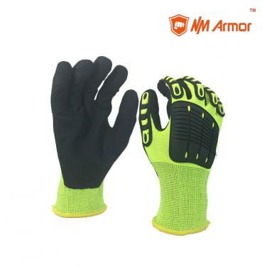 Nylon work glove hi-viz IMPACT GLOVES-NY1350AC-HY01
