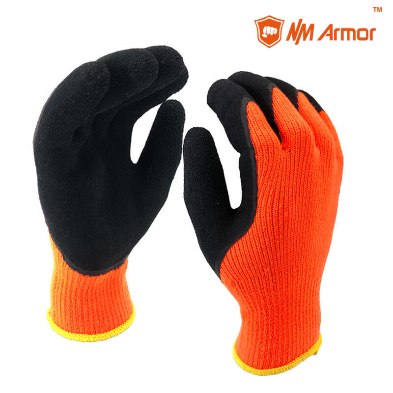 EN388:2141X Winter Hand Protective Workman Safety Glove-NM007F-OR/BLK