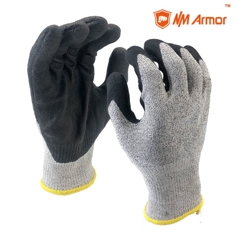 EN388:4X42C Coated Anti Slip and Cut Resistant Gloves-DY1350S-GR/BLK