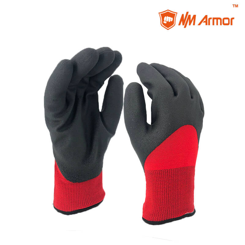 Winter Gloves PVC Foam Warm Work Glove -PVC1355DS-R/BLK