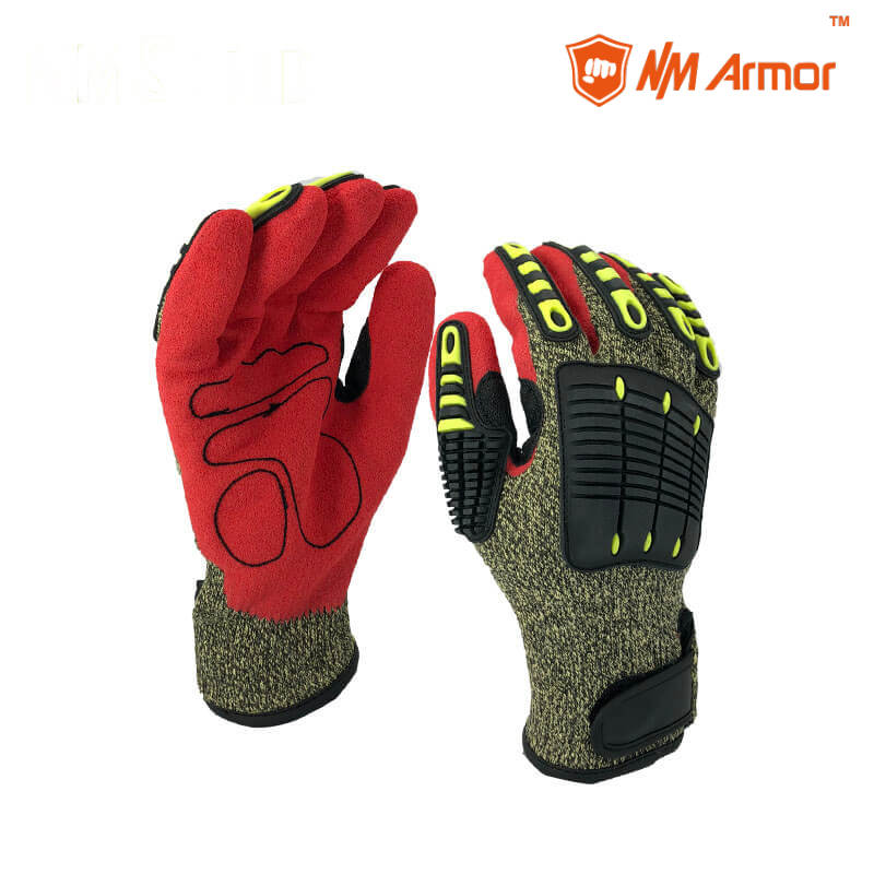 NMArmor ANSI CUT 7 ANSI work sandy nitrile anti cut TPR gloves-KV1350F-R-AC-A7