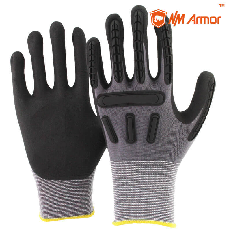 Micro foam nitrile anti slip impact gloves-NY1350F-AC