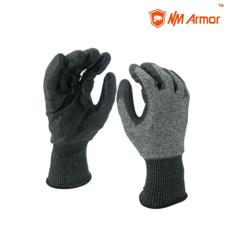ANSI Cut 2 18Gauge gloves HPPE cut resistant gloves grey PU coated gloves-DY1850-PU