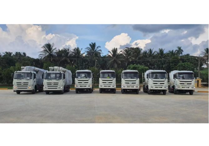 5 sets Concrete Mixer trucks & 2 sets Truck mounted Concrete Pumps exported to Dominican Republic