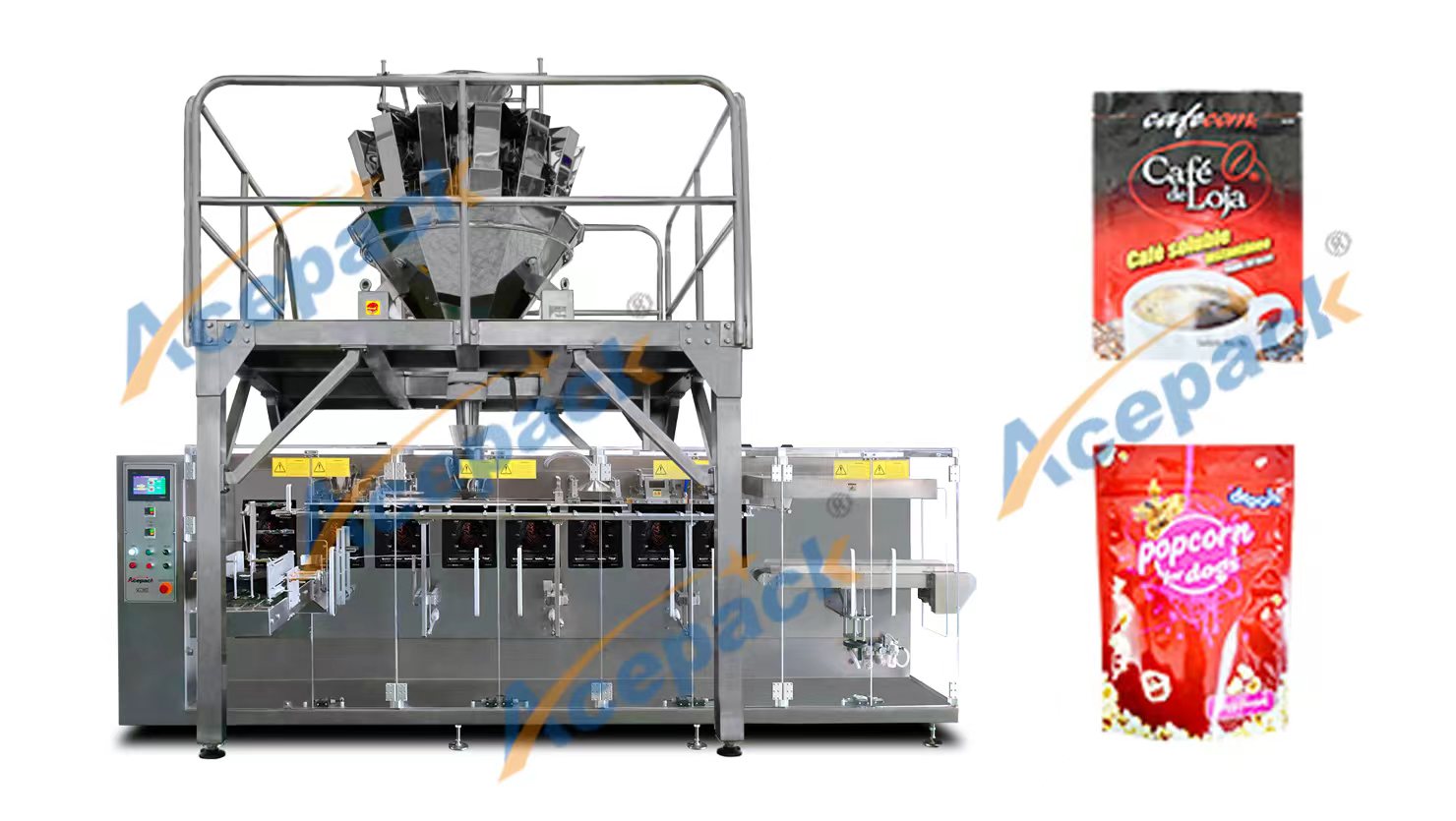 How is the candy coffee granule packing machine packed