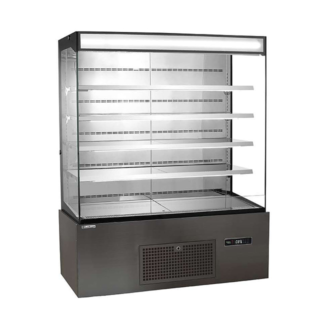 Tall air curtain display cabinet
