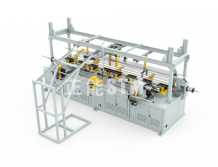 Automatic pipe pressing hole punching and double bending for WATER IBC TOTES frame
