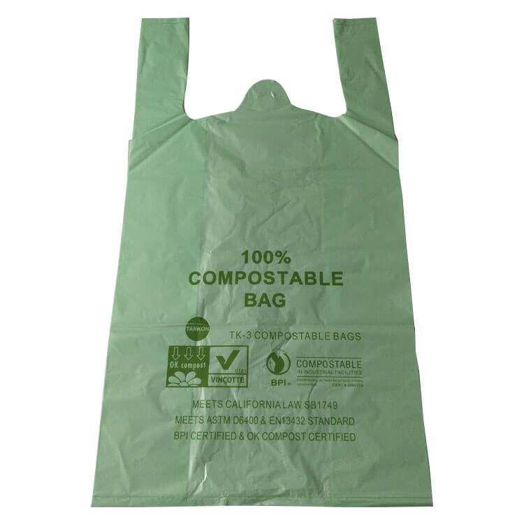 100% Biodegradable Folding Tote Compostable T-shirt Non-woven Bag