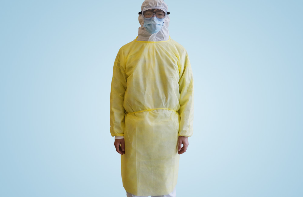 Disposable Isolation Gown with Elastic Wrists, NonWoven, AntiFog Anti