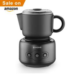 MF012 IMONS Professional Automatic Electric Milk Frother With Detachable Milk Cup Easy Clean Milk Cup Spout Magnetic Drive To Make Hot and Cold Cappuccino Hot Latte Milk and Chocolate with Powder