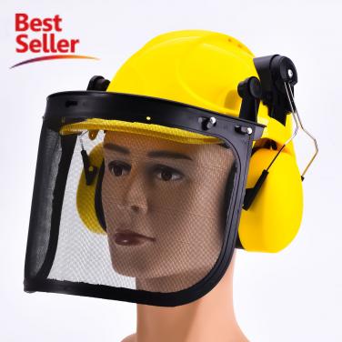 M-5009 Yellow Safety Helmet with Face Shield