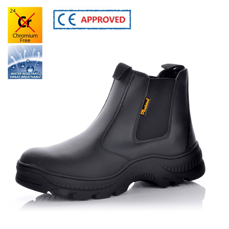 M-8025 Черные защитные обуви без шнурков резина-пропитка