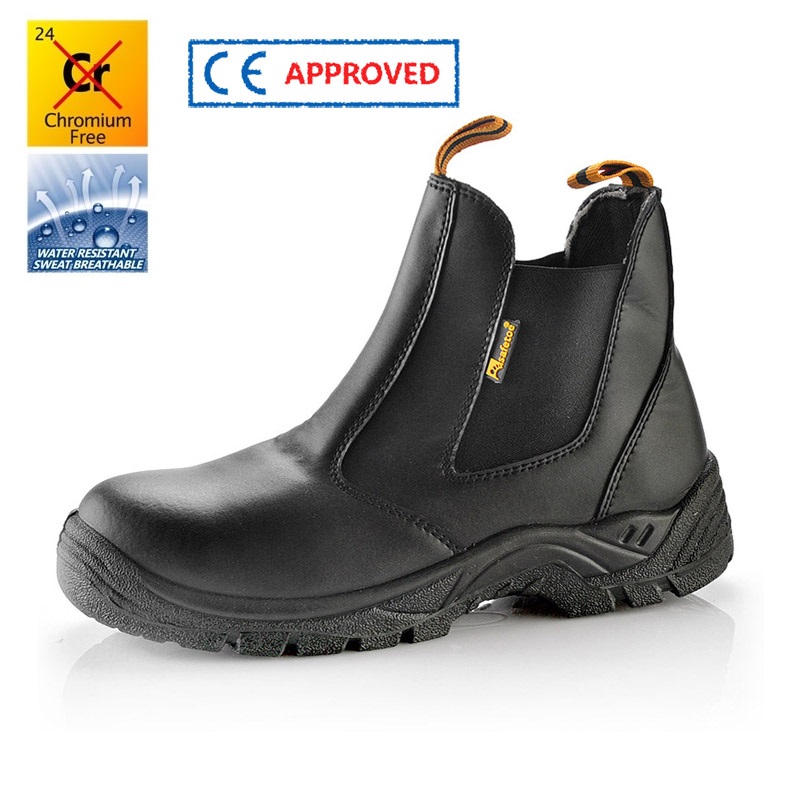 M-8025 Черные защитные обуви без шнурков ПУ