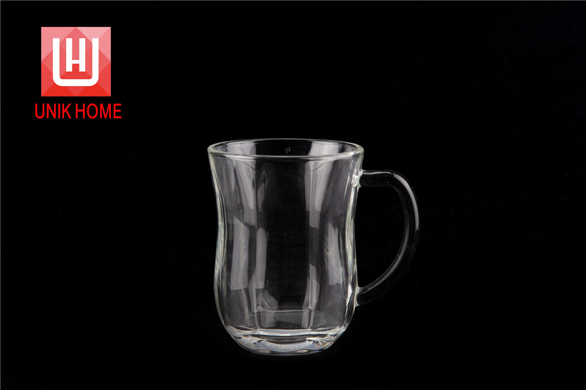 UNIK HOME Clear Mug Glass For Water Beverage Drinkware For Restaurant DM238